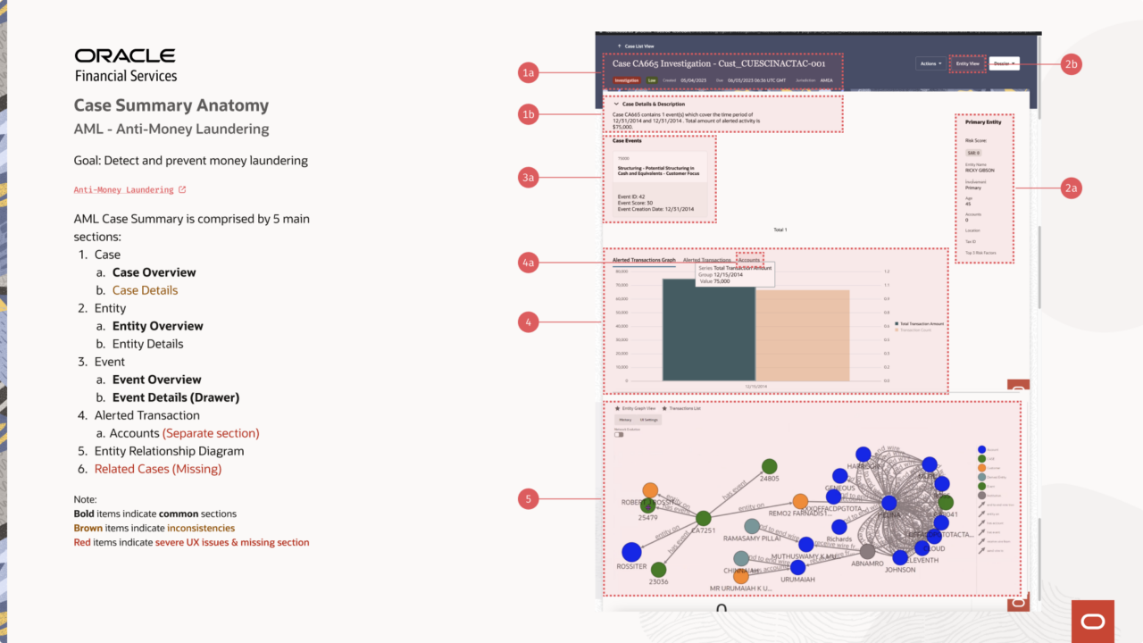 Case Summary Anatomy audit for AML — Anti-Money Laundering, with annotated sections