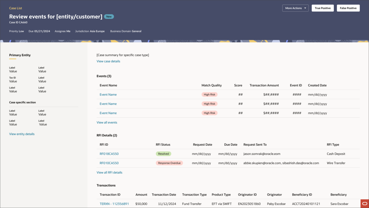 iHub Case Summary foundational template with placeholder sections