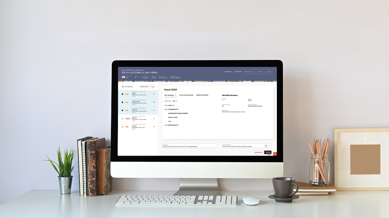 Financial Crimes & Compliance Management Transaction Filtering