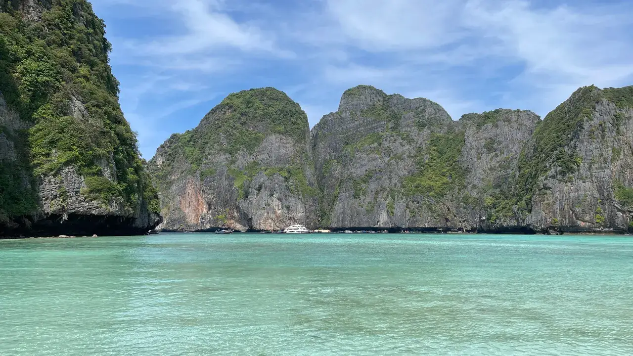 Turquoise water and limestone islands near Phi Phi Island