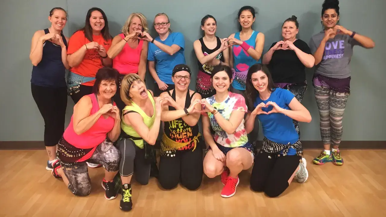 Lai with a group of fellow Zumba instructors